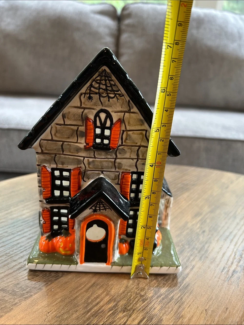 Vintage Halloween Ceramic Haunted House Votive Candle Holder